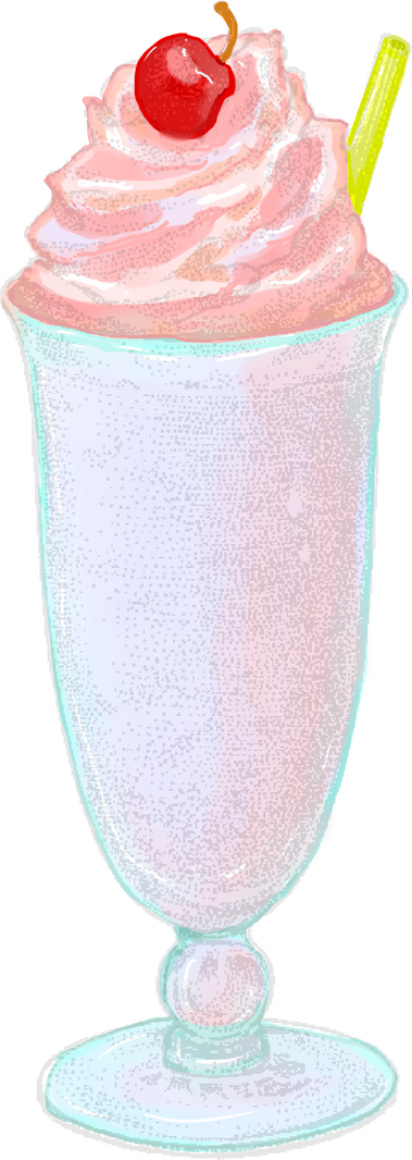 Realistic strawberry milkshake